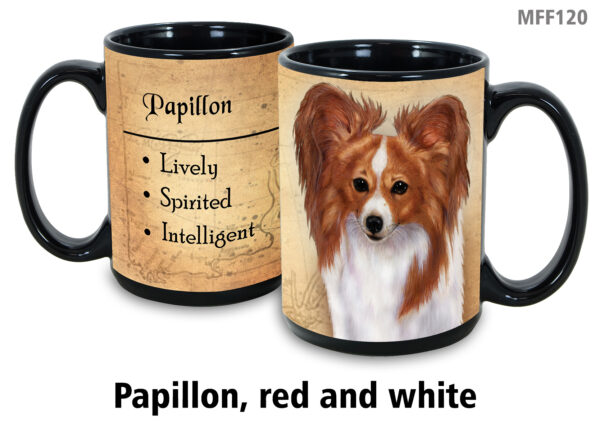 Papillon, Red & White Mug
