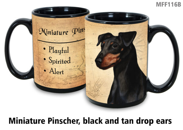 Miniature Pinscher,Black & Tan Dropped Ears Mug