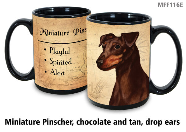 Miniature Pinscher – Chocolate & Tan Dropped Ears Mug