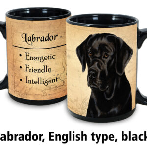 English Labrador Black Mug