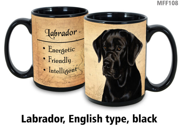 English Labrador Black Mug