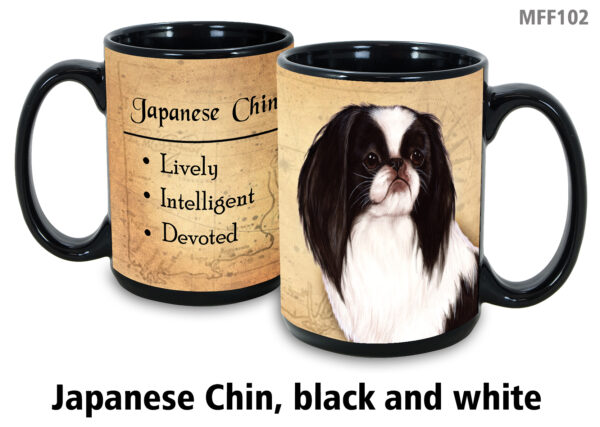 Japanese Chin, Black & White Mug