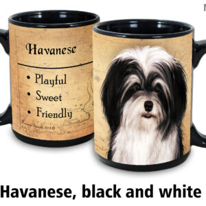 Havanese, Black and White Mug