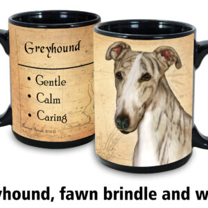 Greyhound, Fawn Brindle & White Mug