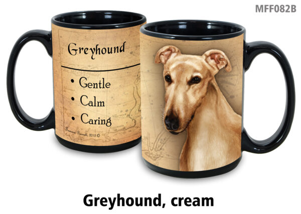 Greyhound, Cream Mug