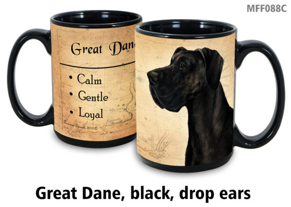 Great Dane, Black Drop Ears Mug