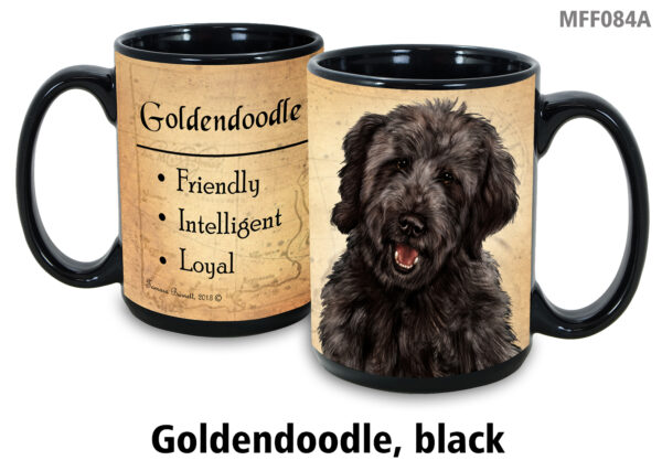 Golden doodle, Black Mug