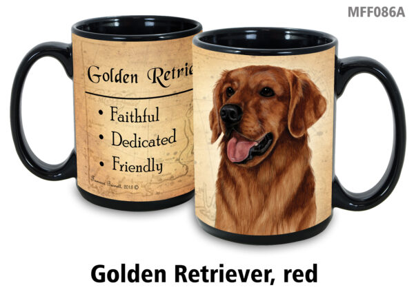 Golden Retriever, Red Mug