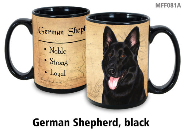 German Shepherd, Black Mug