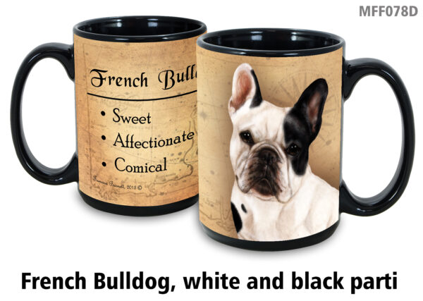 French Bulldog, White and Black Parti Mug