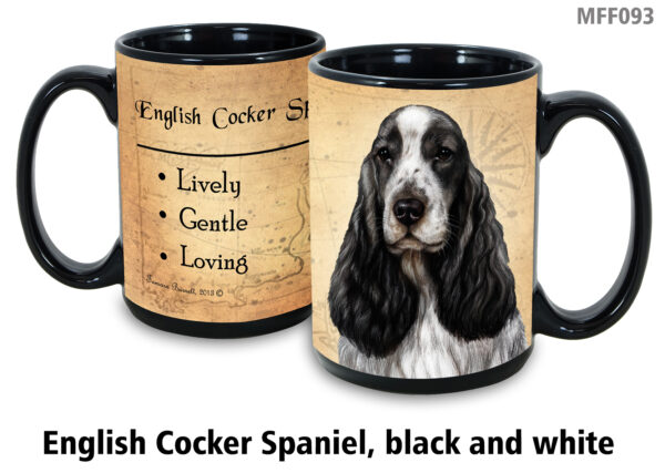 English cocker spaniel black and white Mug