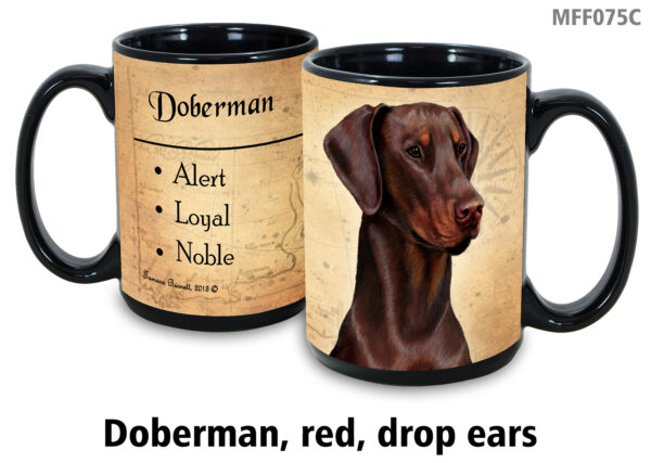 Doberman red and tan drop ears Mug