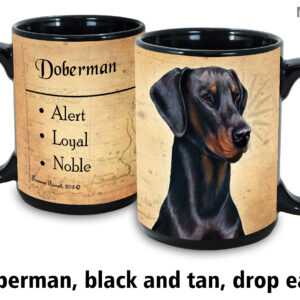Doberman black and tan drop ears Mug