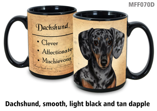 Dachshund smooth dapple light black and tan Mug