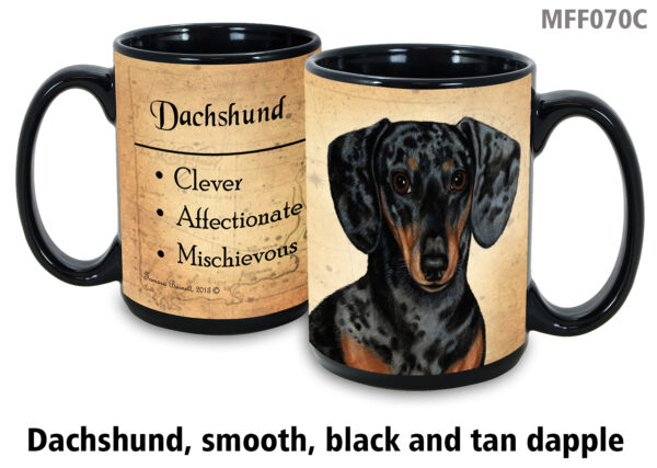 Dachshund smooth dapple dark black and tan Mug