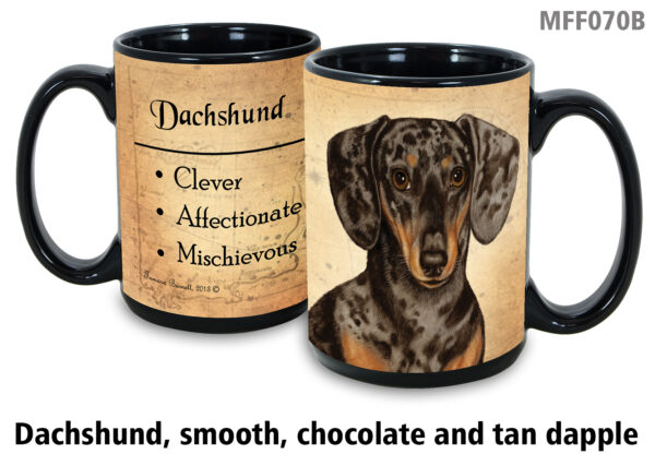Dachshund smooth dapple chocolate and tan Mug