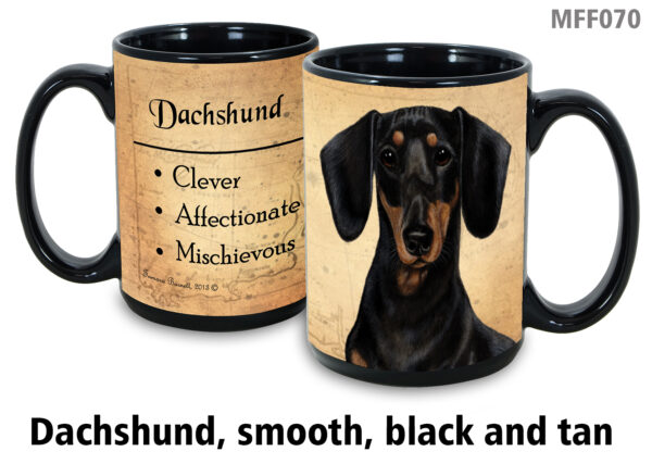 Dachshund smooth black and tan Mug