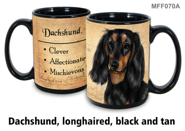 Dachshund longhair black and tan Mug