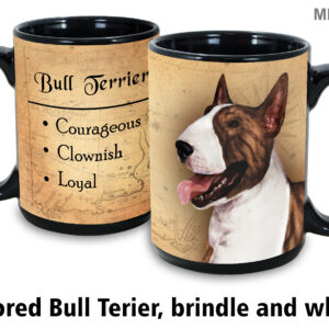 Colored bull terrier brindle and white Mug