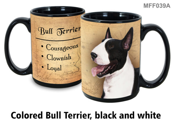 Colored bull terrier black and white Mug