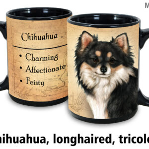 Chihuahua, Longhaired, tricolor Mug