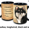 Chihuahua longhaired, Black and White Mug - Image 2