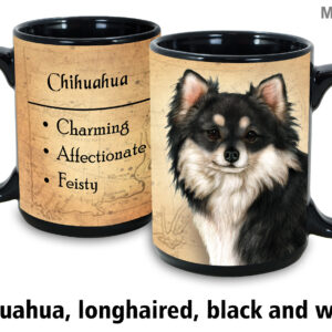 Chihuahua longhaired, Black and White Mug