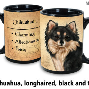 Chihuahua longhair black and tan Mug