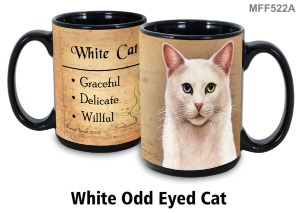 White Odd Eyed Cat Mug