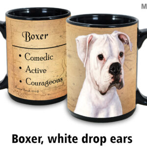 Boxer, White drop Ears Mug