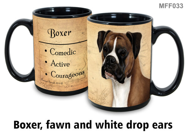 Boxer, Fawn and White drop Ears Mug