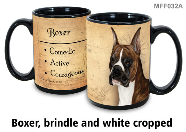 Boxer, Brindle and white cropped Mug