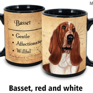 Basset, Red and White Mug