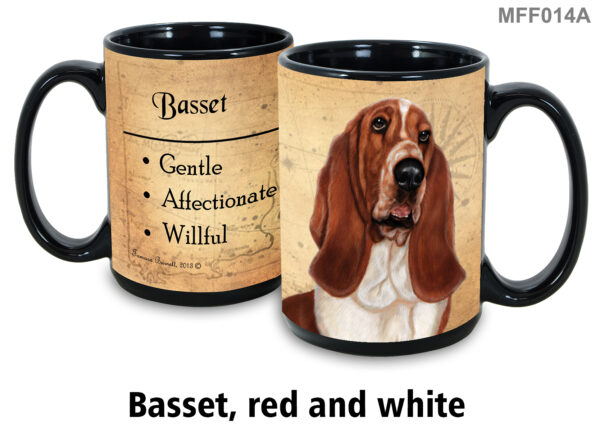 Basset, Red and White Mug