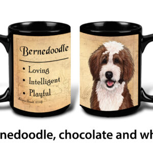 Bernedoodle, Chocolate and White Mug