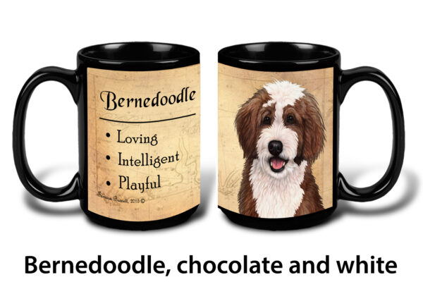 Bernedoodle, Chocolate and White Mug