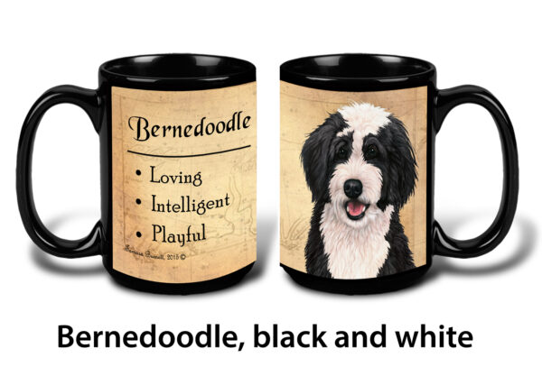 Bernedoodle Black and White Mug