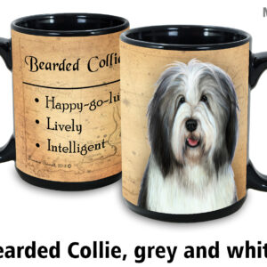 Bearded Collie, Grey and white Mug