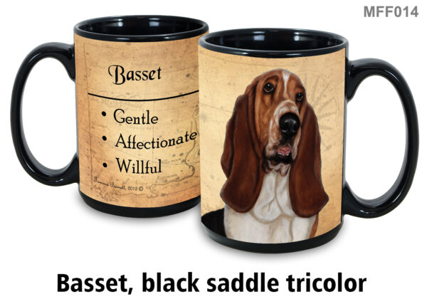 Basset, Black Saddle Tricolor Mug