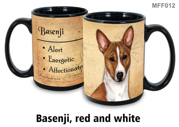 Basenji, Red and White Mug