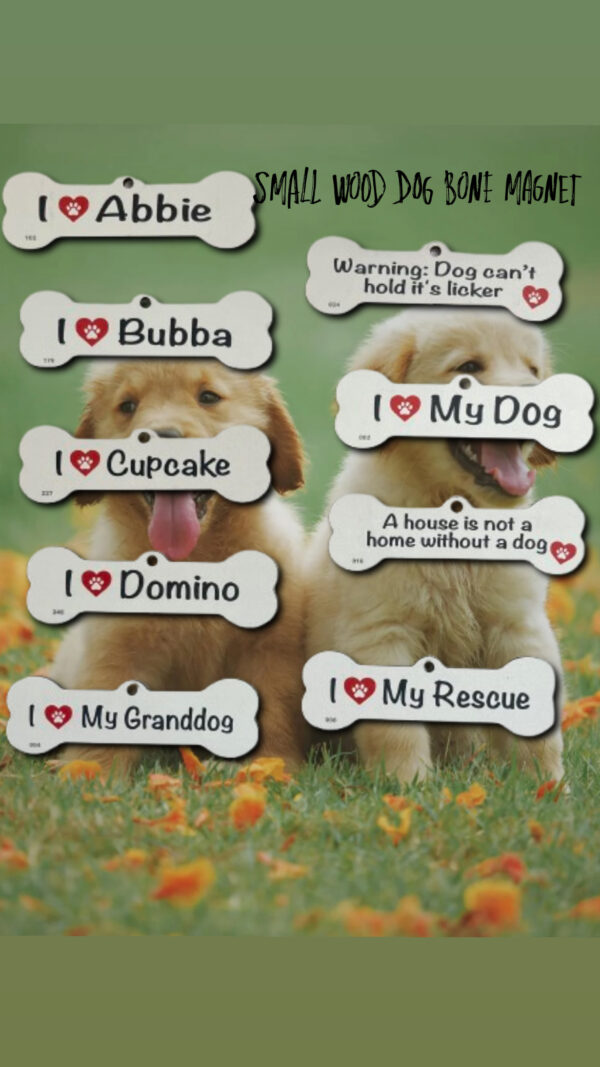 Small Wooden Dog Bone Magnets