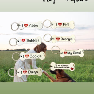 Dog Bone Key Rings – I ❤️ ___