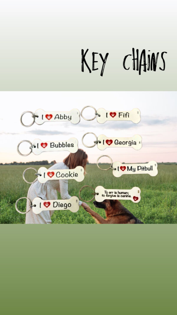 Dog Bone Key Rings – I ❤️ ___