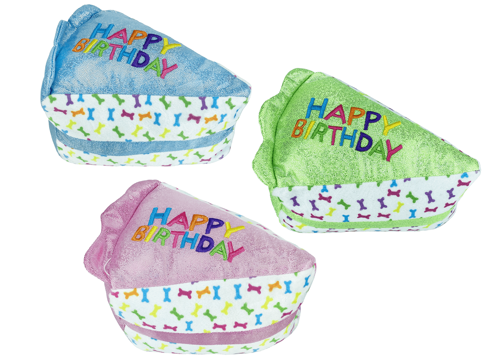 three hats with happy birthday written on them