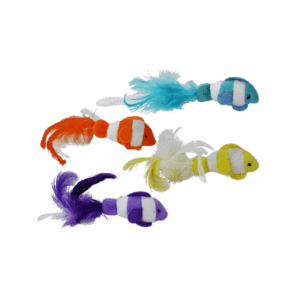 a group of fish with different colors and sizes