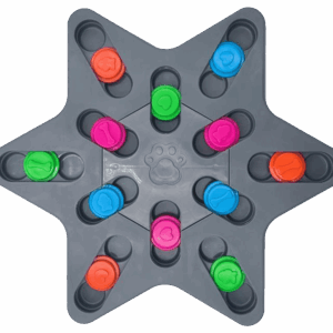 a close up of a plastic object with many colors