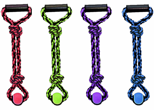 a group of different colored ropes tied together