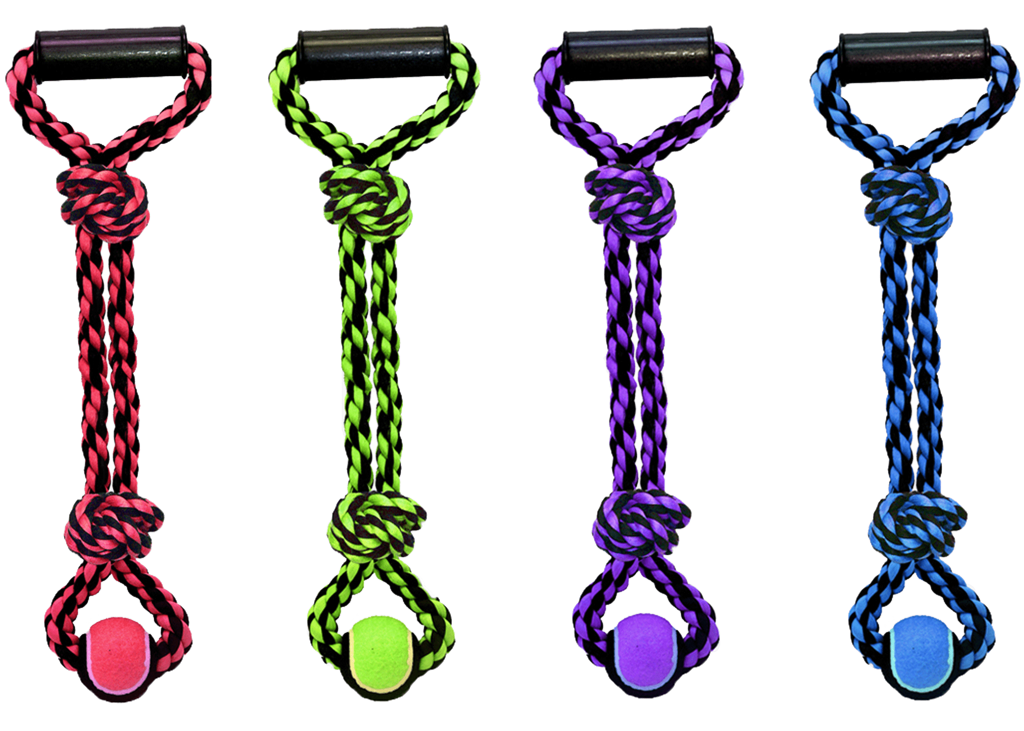 a group of different colored ropes tied together