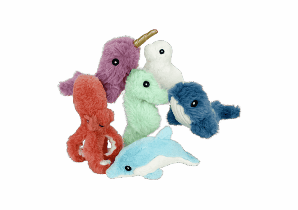 a group of stuffed animals sitting next to each other