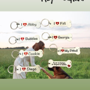 Dog Bone Key Rings – I ❤️ ___ (Breeds)